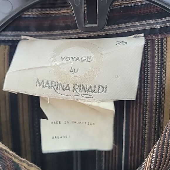Voyage by Marina Rinaldi Stripe Button Down Shirt Size 25 - Picture 4 of 6